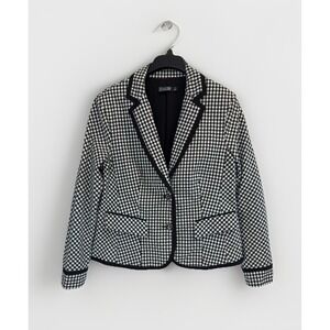 7th Avenue New York & Co Suiting Collection Women's Buffalo Check Blazer Size 14